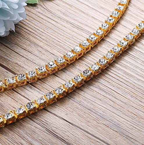 THUNARAZ Hip Hop Iced Out Tennis Chain Necklace Men and Women 18K Gold Plated Iced Out Tennis Chain CZ Pendant Necklace Chain Length Sizes 30 Inches