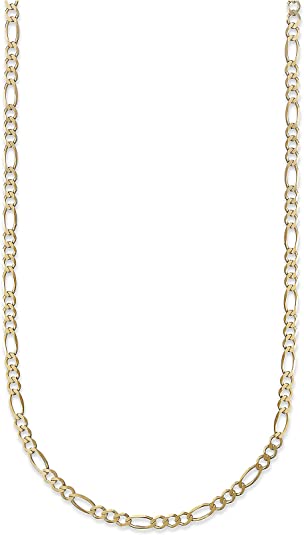 14K Yellow Gold 2.3mm Figaro Link Chain Bracelet - Made In Italy- Multiple Lengths Available