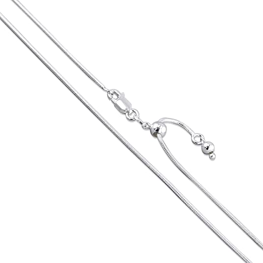 Sterling Silver Round Snake 0.8mm 0.9mm 1mm 1.2mm 1.6mm Chain 925 Italy Necklace